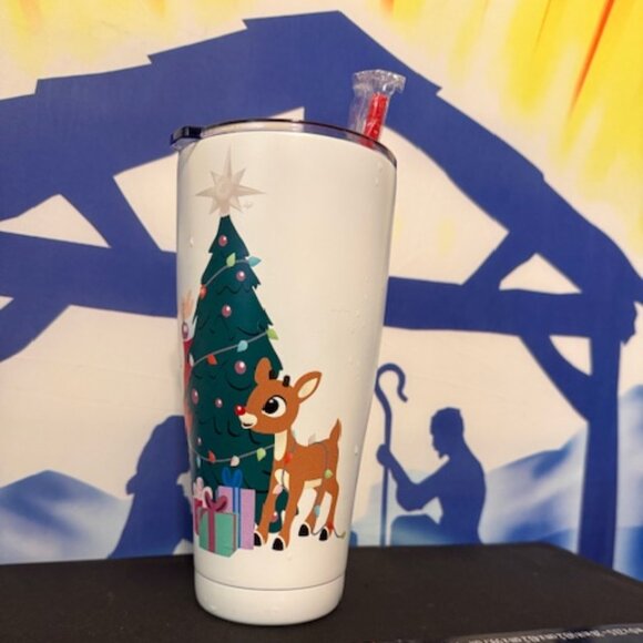 BRAND NEW : Rudolph The Red Nosed Reindeer Metal Tumbler - Picture 3 of 4